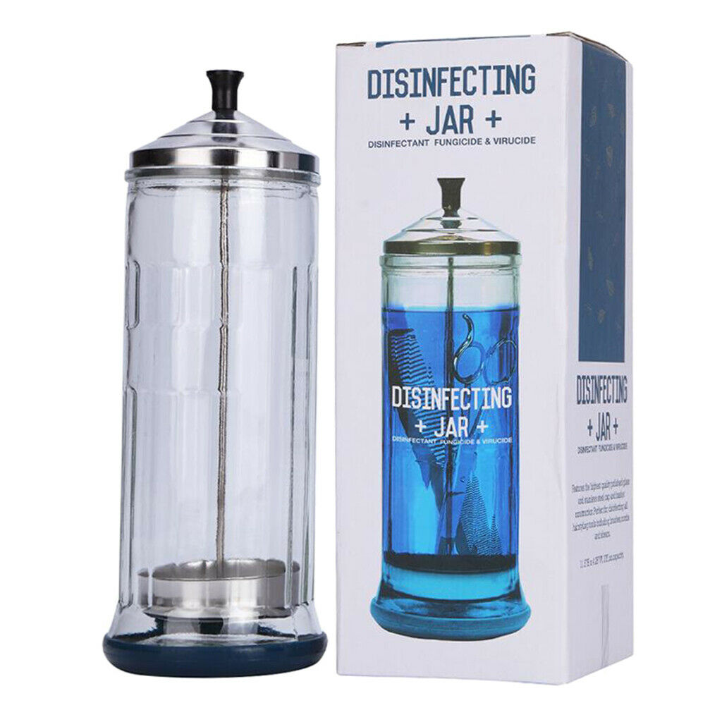 2x Sterilizing Disinfection Jar Sanitizing Jar for Barber Scissors Manicure