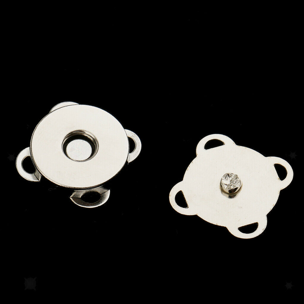 20 Sets Sew On Magnetic Bag Clasps 14mm Fastener Purse Snap DIY Sewing Craft