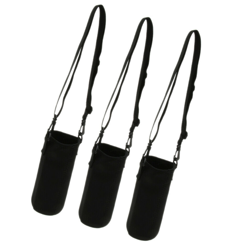 3x Water Bottle Carrier Insulated Cover Bag Pouch Holder with Shoulder Strap 1L