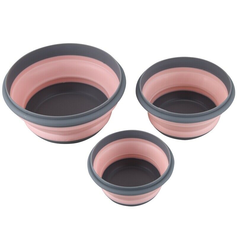3Pcs/Set Bowl Sets Silicone Folding Lunch Box Folding Bowl Portable Silicone FO8