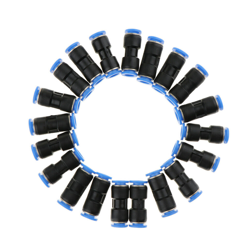 60x Quick Push In Fitting Connector Air Water Hose Tube Adapter 4-8mm Black