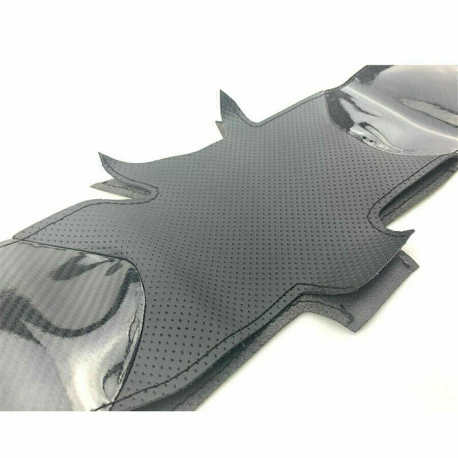 Carbon Fiber & PU Leather Steering Wheel Hand Sewing Wrap Cover For Ford Fusion