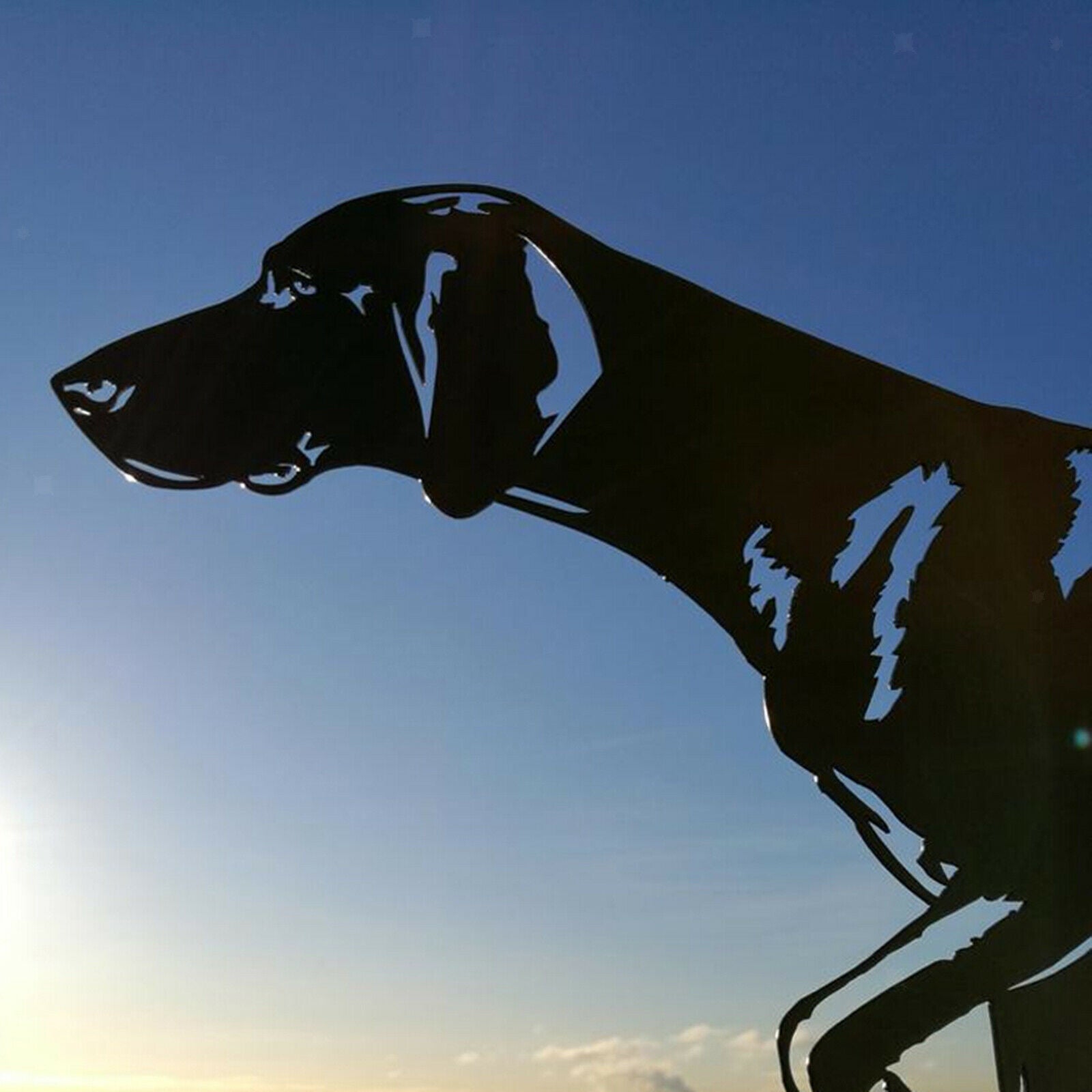 Retro Weather Vane Black Hound for Farm Outdoor Garden Stake Roof Decoration