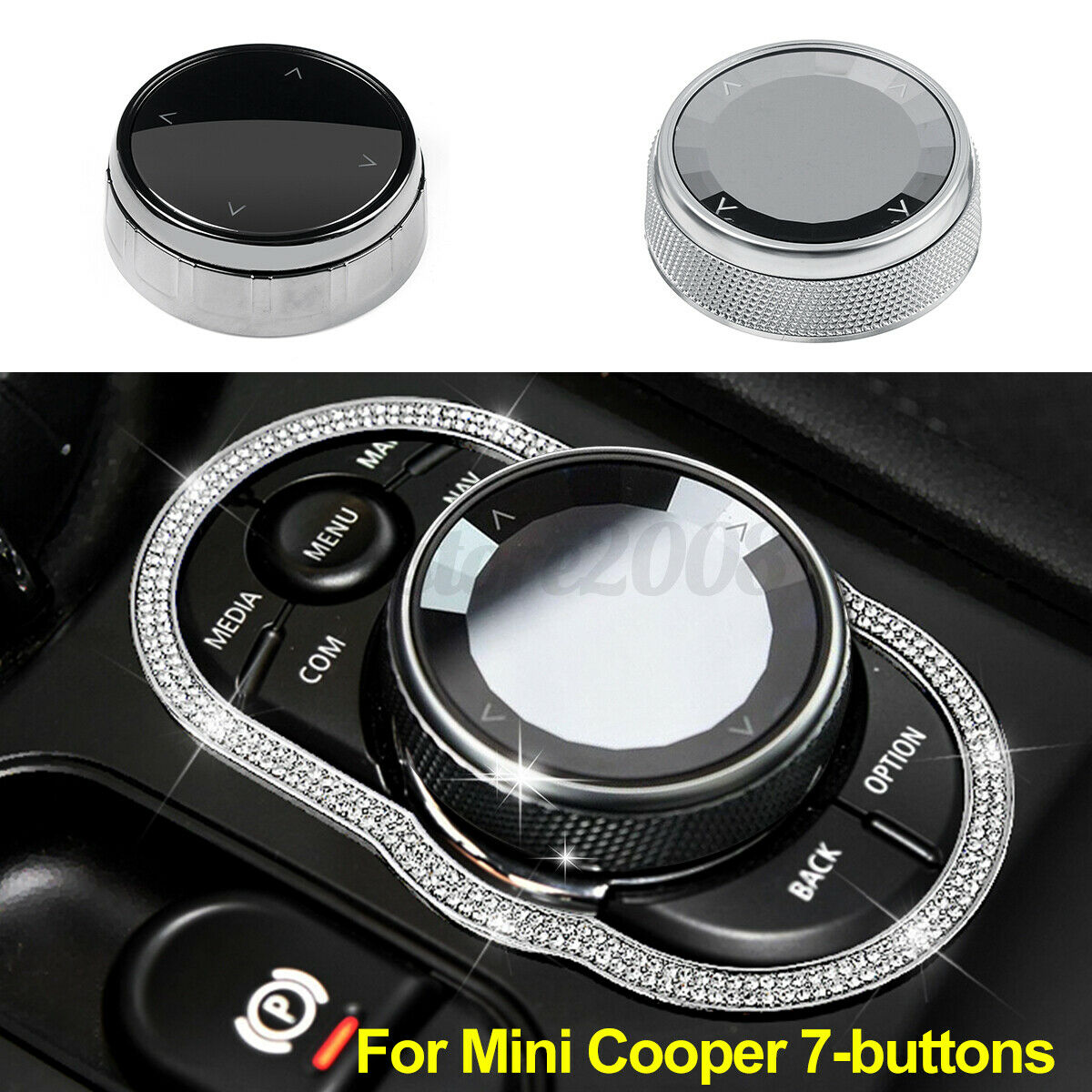 Ceramic black Car Multimedia Button Knob Cover For BMW Mini Cooper  â—