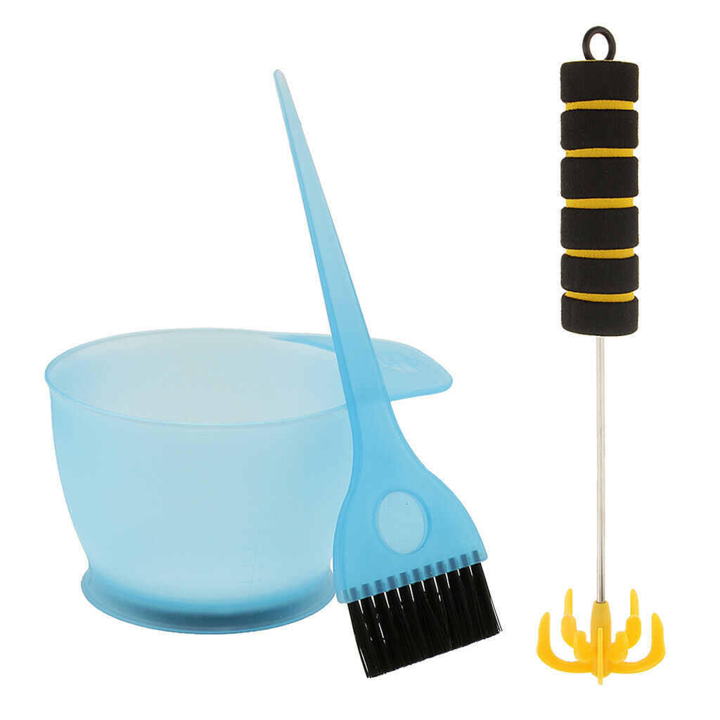 Salon Hair Color Dye Bowl Brush Stirrer Set Highlighting Lowlight Tint Tools