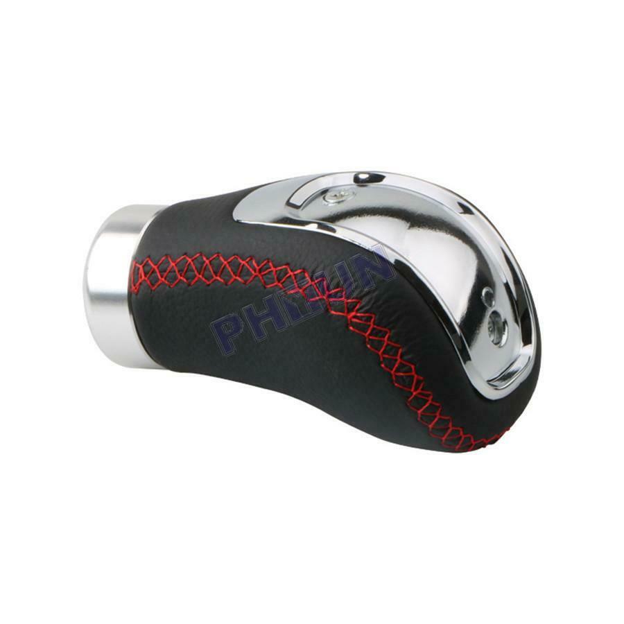 Black PU Leather Car Gear Shift Knob Manual Shifter Lever w/ Cap Cover Universal