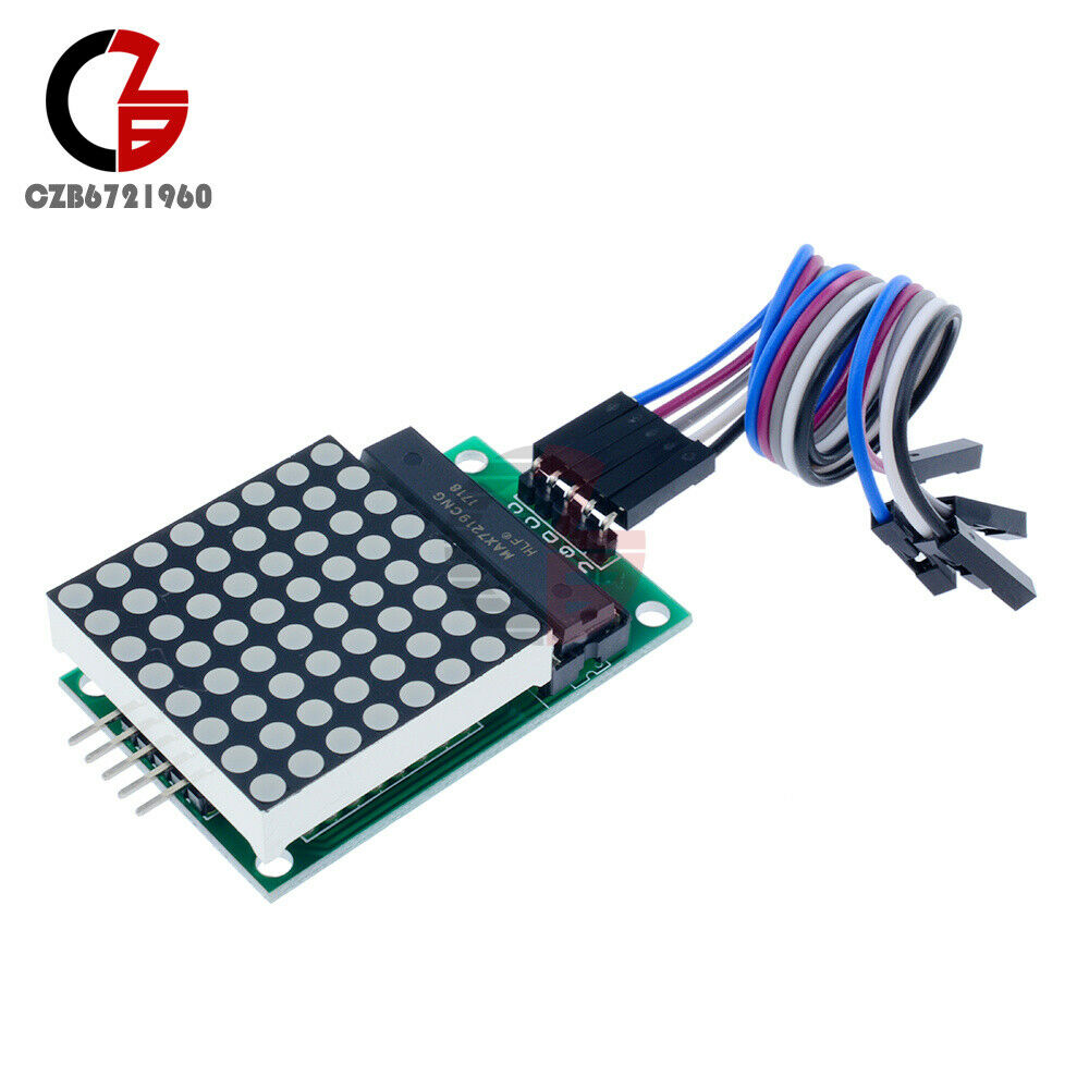 5PCS MAX7219 LED 8x8 Dot Matrix Module Red Light Assembled w/ Cable For Adduino