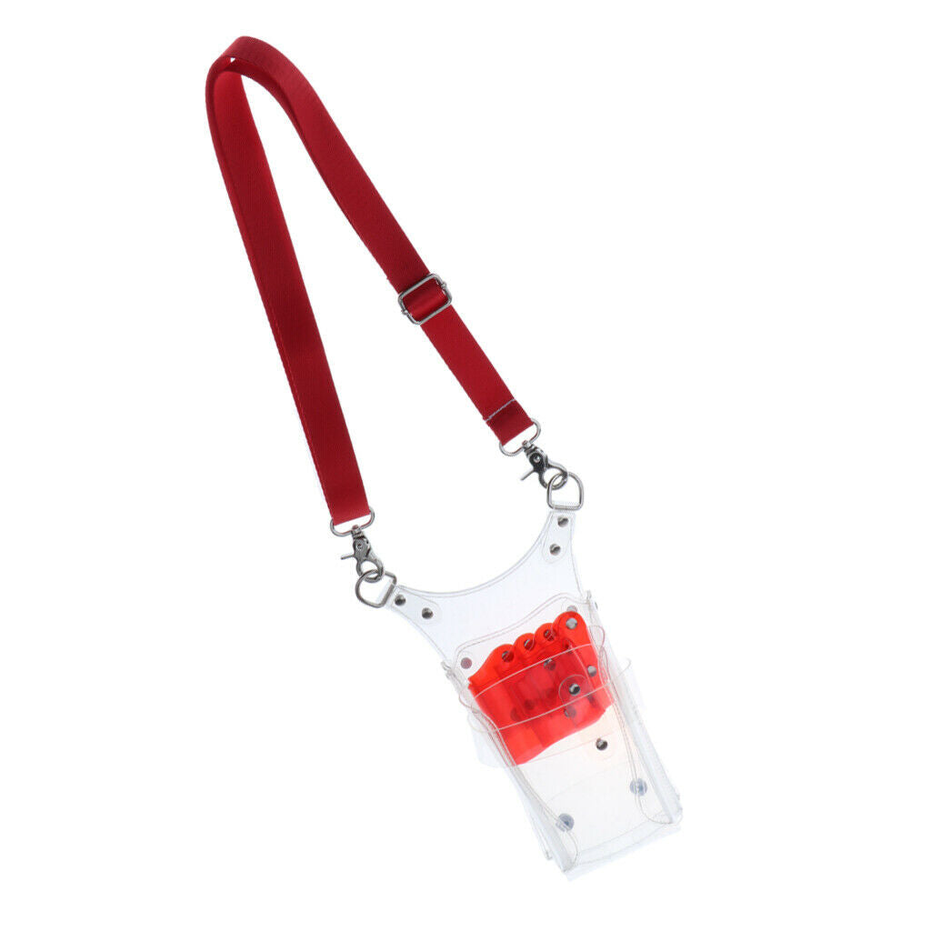 Plastic Professional Barber Cutting Shear Scissors Bag Holder Pouch Red