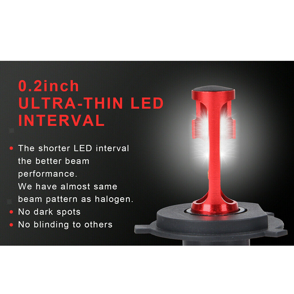 1 Pair Super Bright Auto Truck CSP LED Headlight Bulbs H4 Socket 6500K 20W