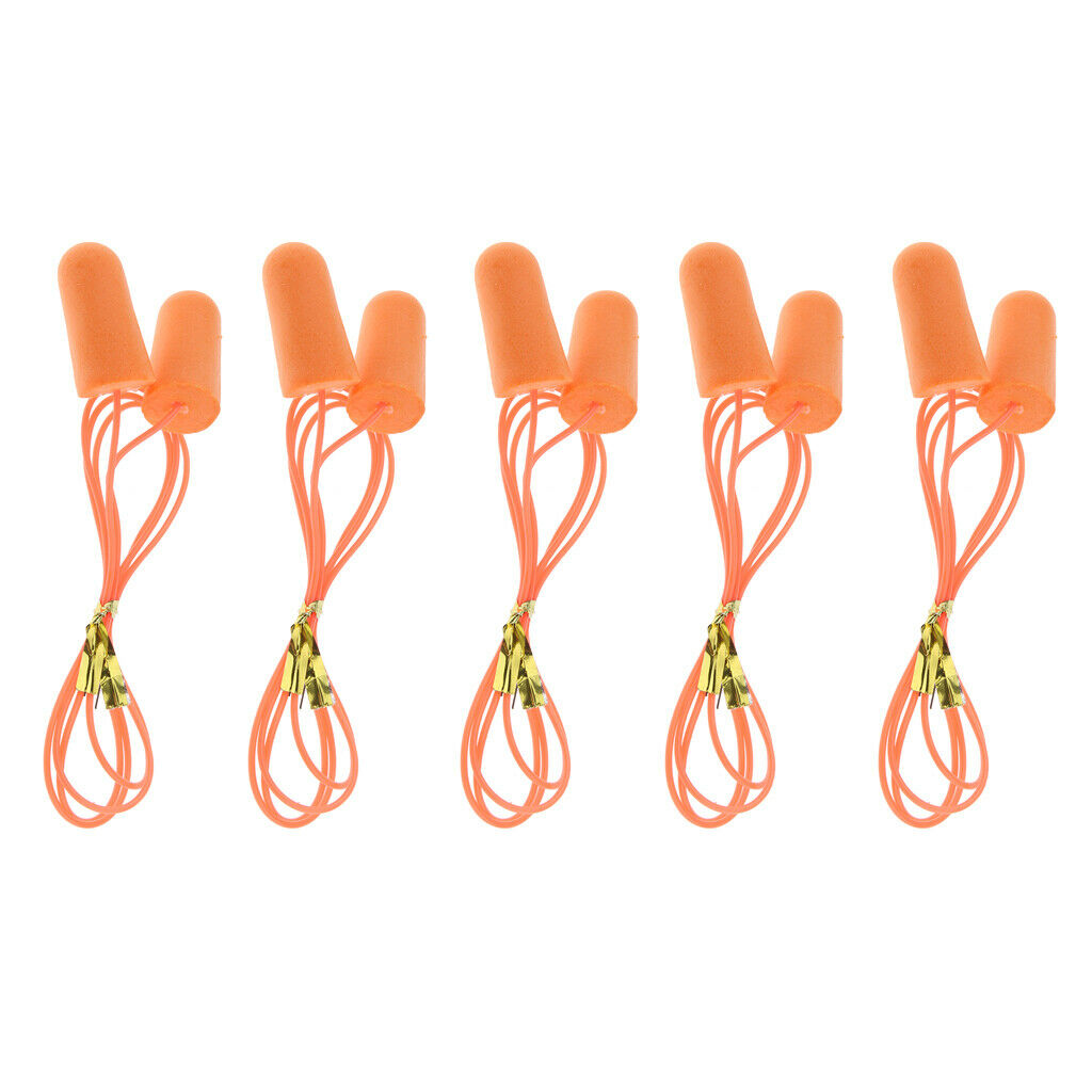5 Pairs Corded Ear Plugs , Noise Reduction with Carry Case for Hear Protection