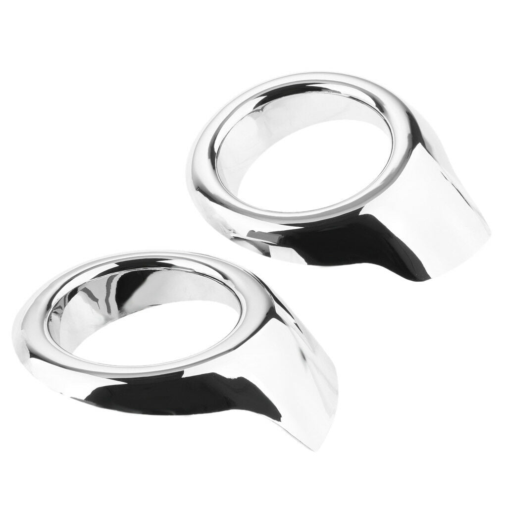 1 Pair Chrome Front Fog Light Lamp Circle Eyebrows Covers for Ford EcoSport