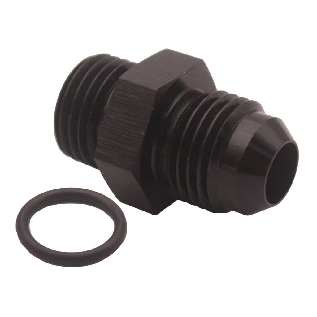 Aluminum ORB-6 O- Boss AN6 6AN To AN6 6AN Male Adapter Fitting Black