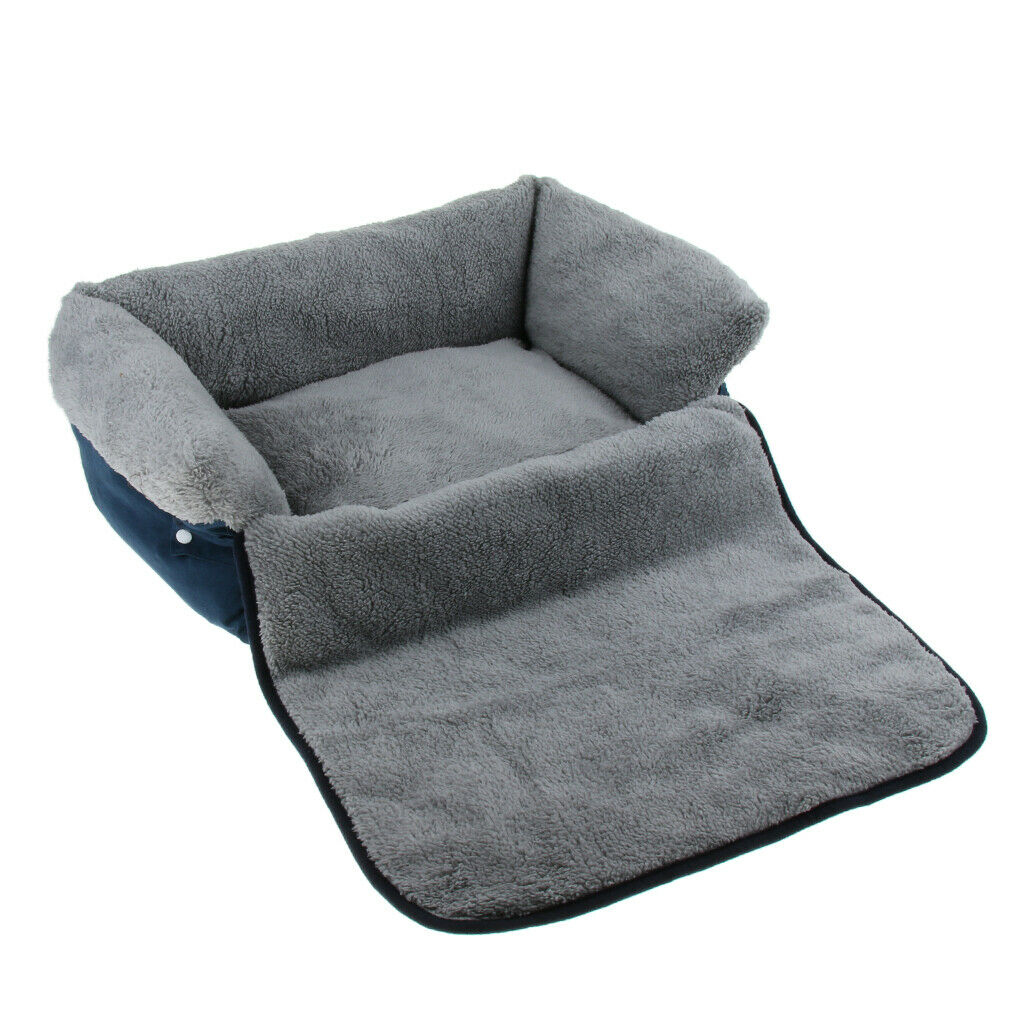 New Cat Dog Puppy Kennel Pet Sofa Nest Winter Warm Sleeping Bed Blue M