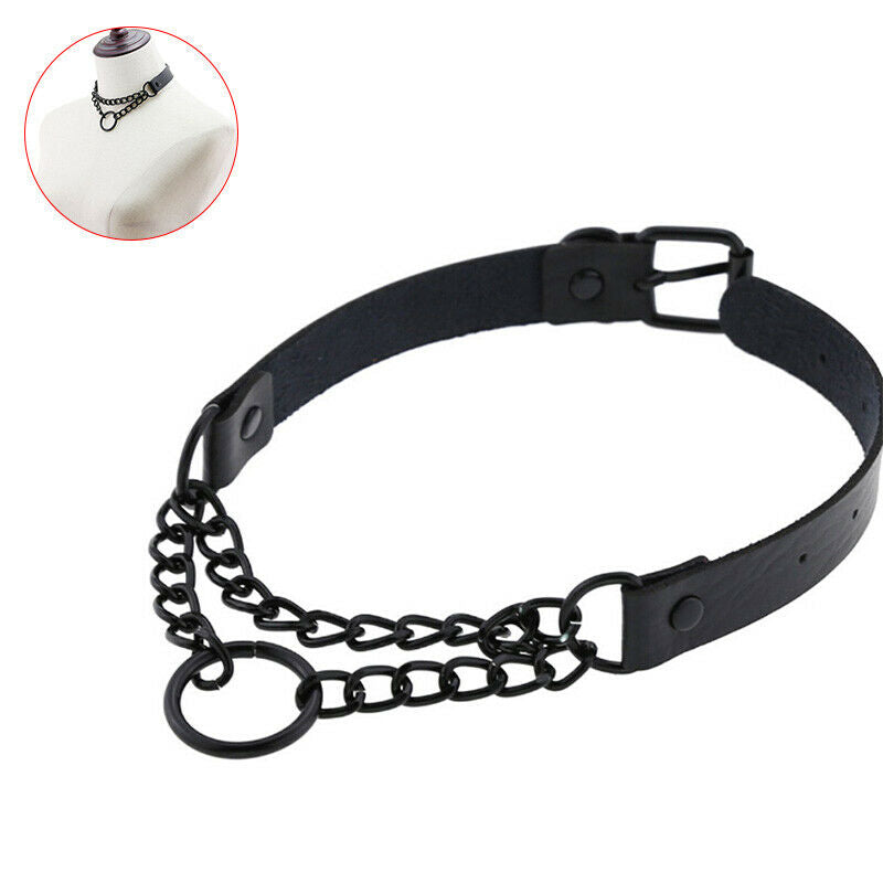 Gothic Punk Leather Choker Pendant Chain Buckle Collar Necklace Jewelry B.l8