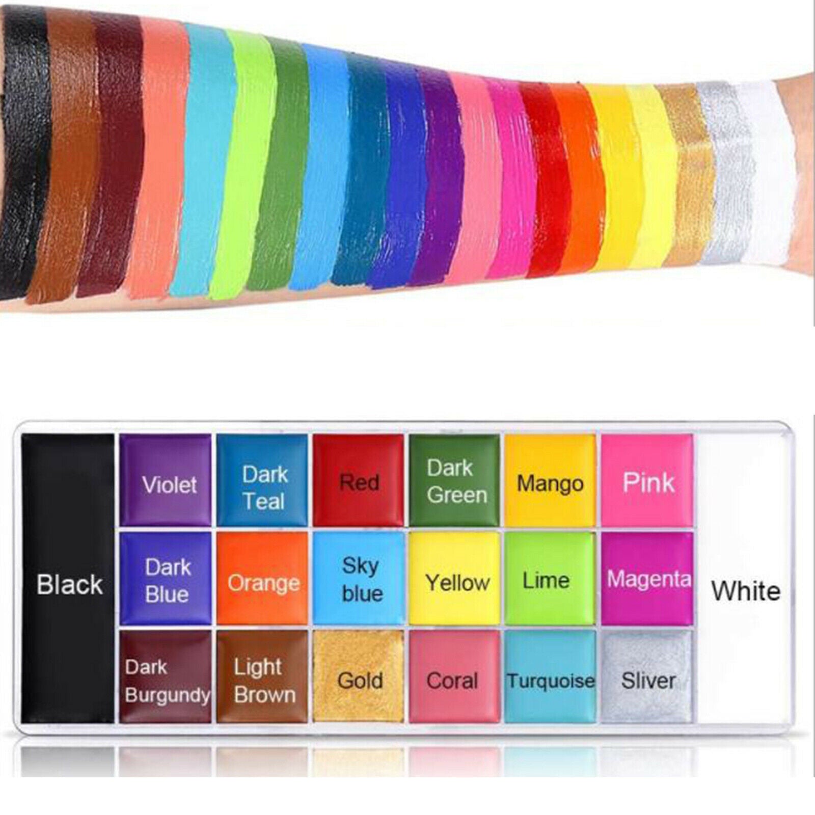 Face Body Painting Oil Palette, 20 Colors Professional Makeup Kit,