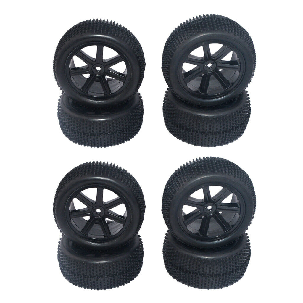 8Pcs/Set RC Car 1/10 Scale Buggy Car Wheel Rims and Tyres for HSP Car Black