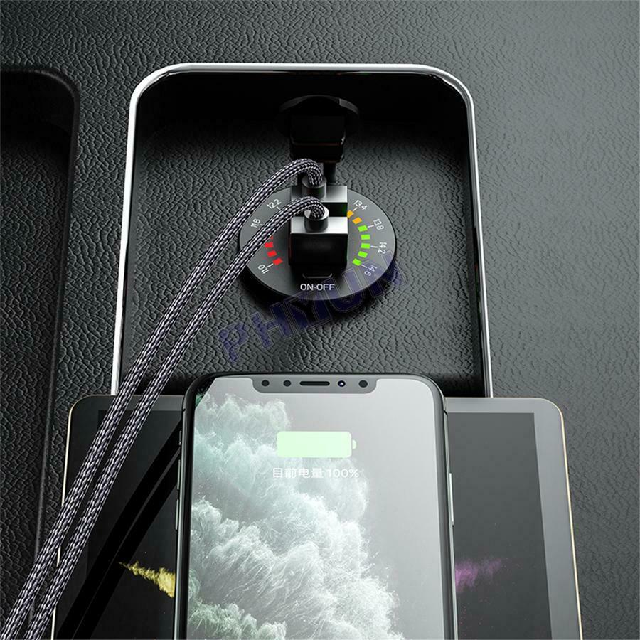 Car Truck Dual USB Charger w/ LED Voltmeter ON OFF Switch DC 12V-24V Universal