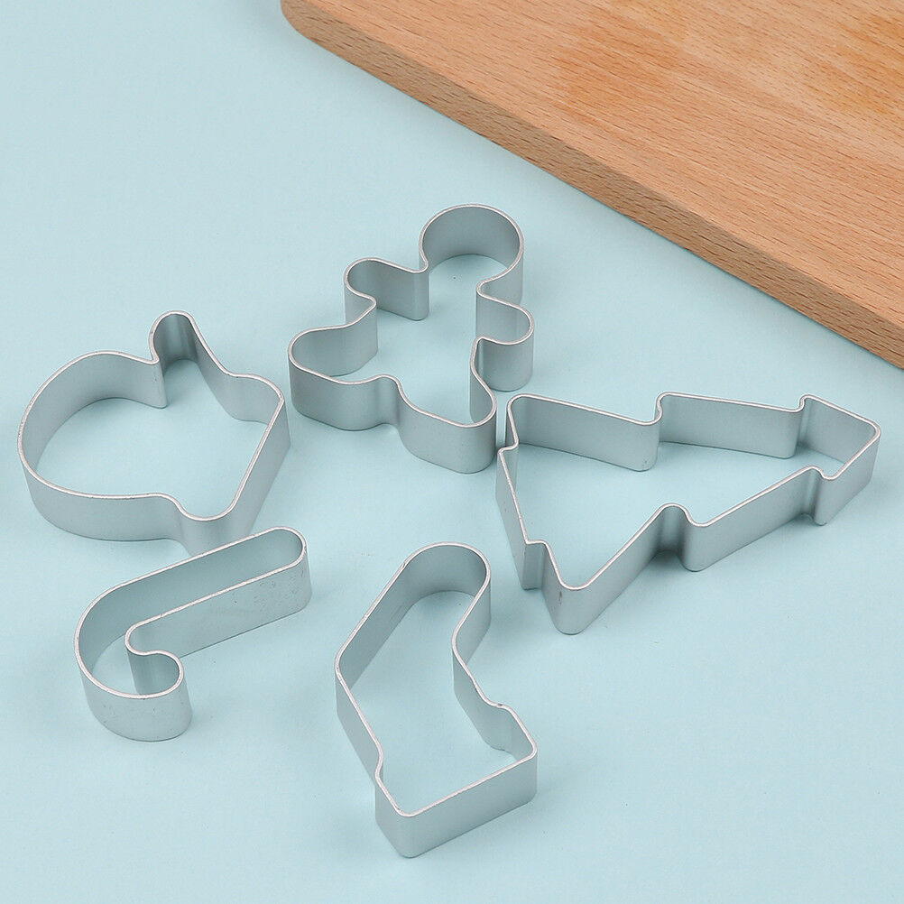 5x christmas cookie cutter biscuit mould aluminum sugarcraft cutter baking.l8