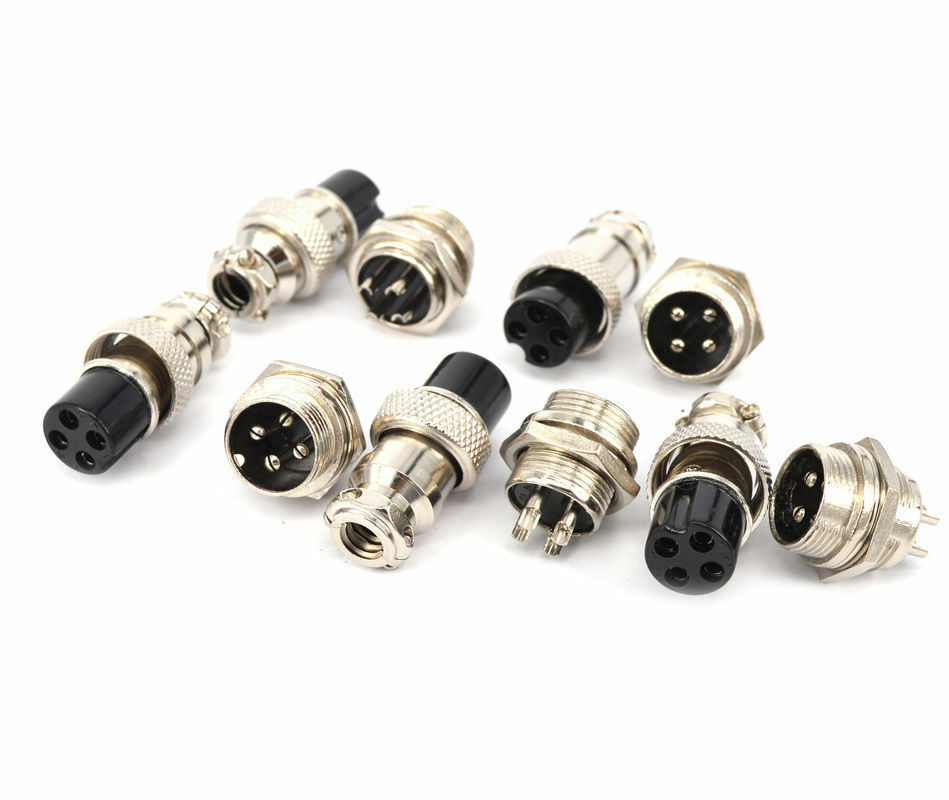 5x Aviation Plug Male & Female Wire Panel Metal Connector 16mm 4 Pin GX16-4 BDAU