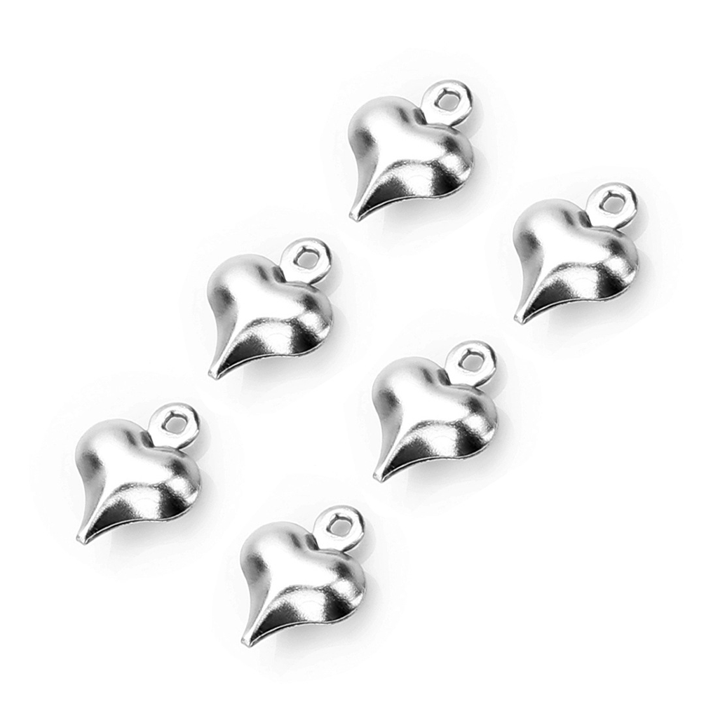 50pcs Smooth Heart Charms Dangles Anklets for Jewelry Findings Earrings