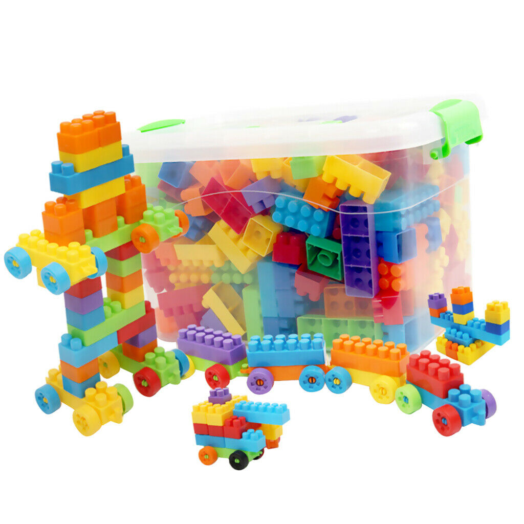 180 Pieces   Blocks, Colorful Plastic Puzzle Construction Playset,