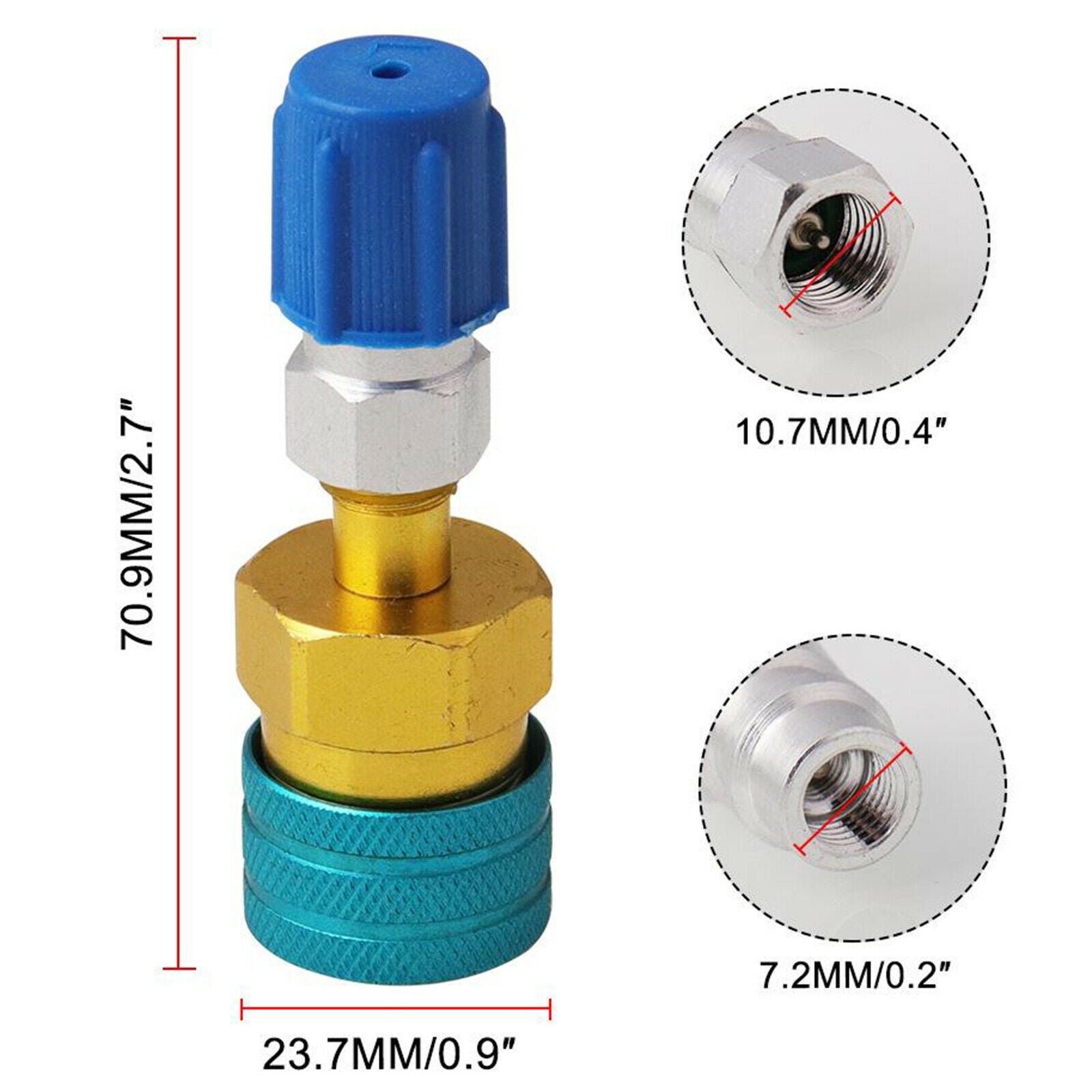 1x R1234YF Low Side Coupler to R134A Hose Adapter Quick Fitting Connector
