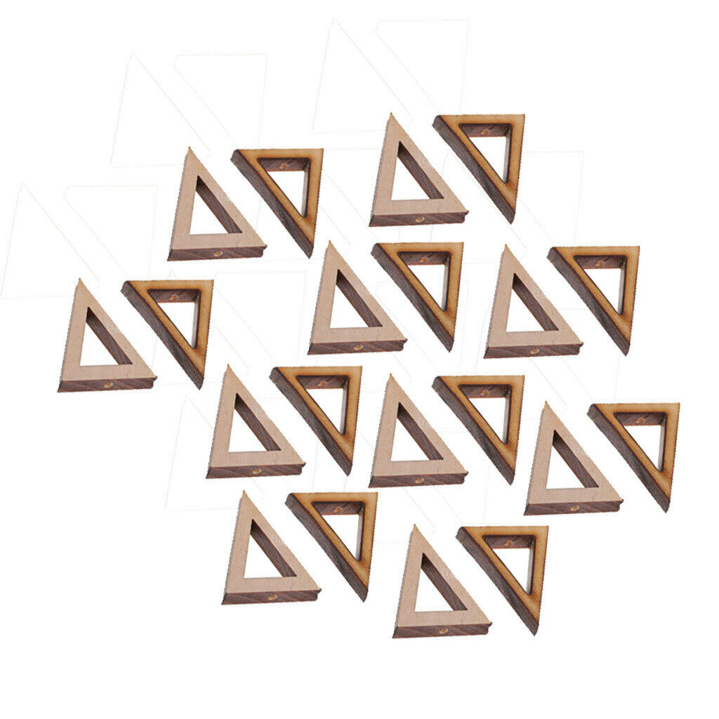 20pcs Hollow Wooden Triangle Shapes Embellishment DIY Wood Earrings Pendants