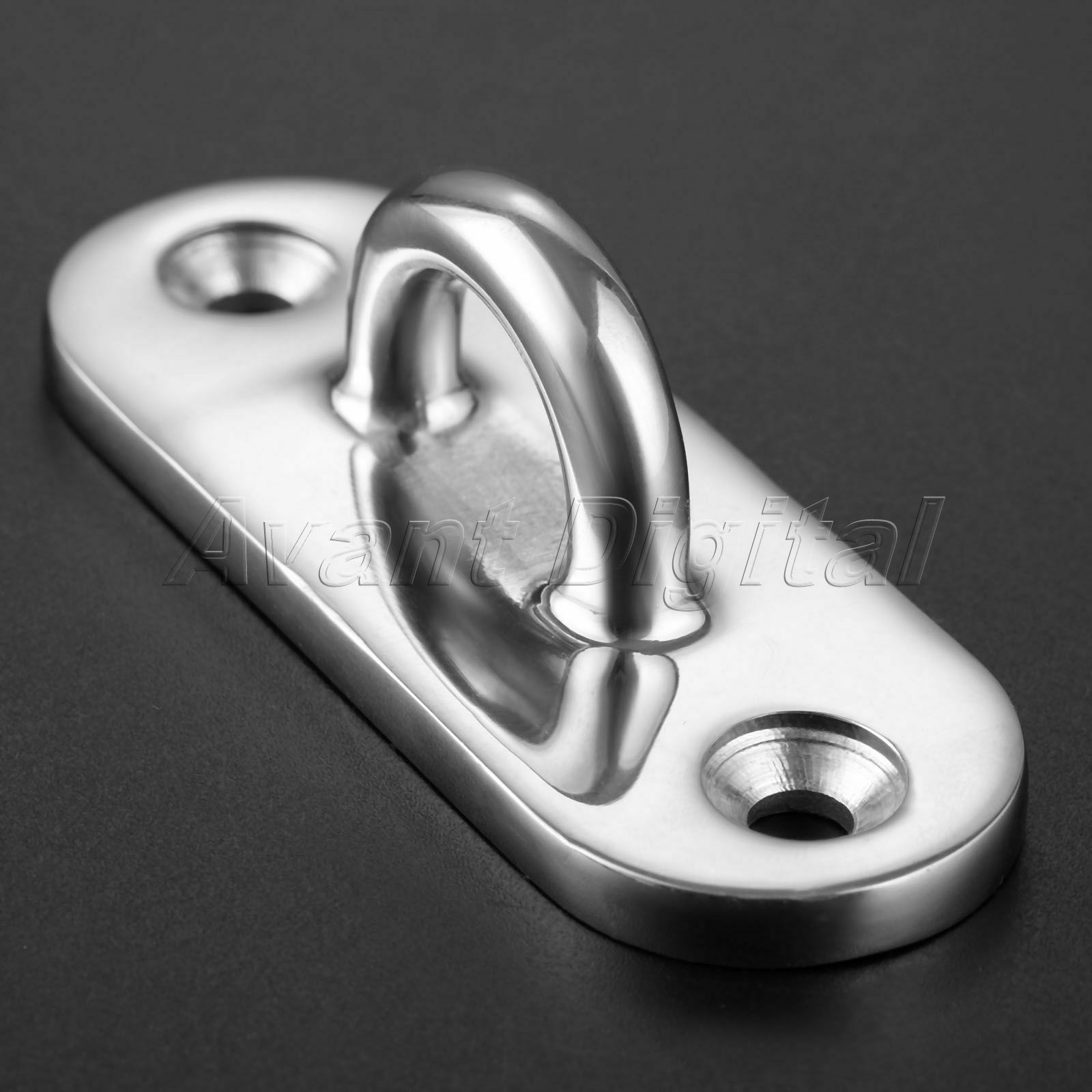 1 Stainless Steel Oval 6mm Oblong Pad Eye Plate Eye Hook For Sailing Marine Boat