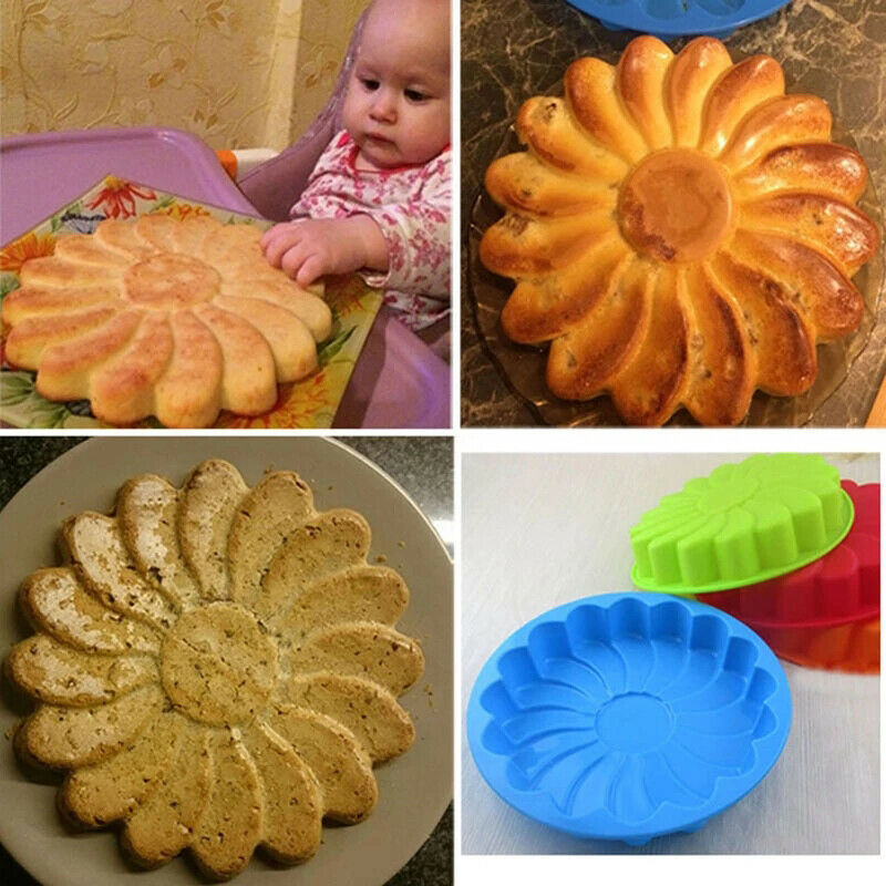 Silicone Cake Mold Single Flower DIY Baking Cake Pan Sun Flower Jelly M xJSJCA