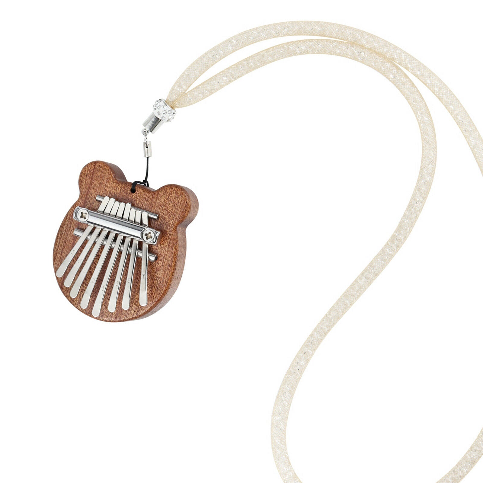 8 Keys Mini Kalimba Mahogany Wood Thumb Piano Marimbas Finger Piano with Lanyard
