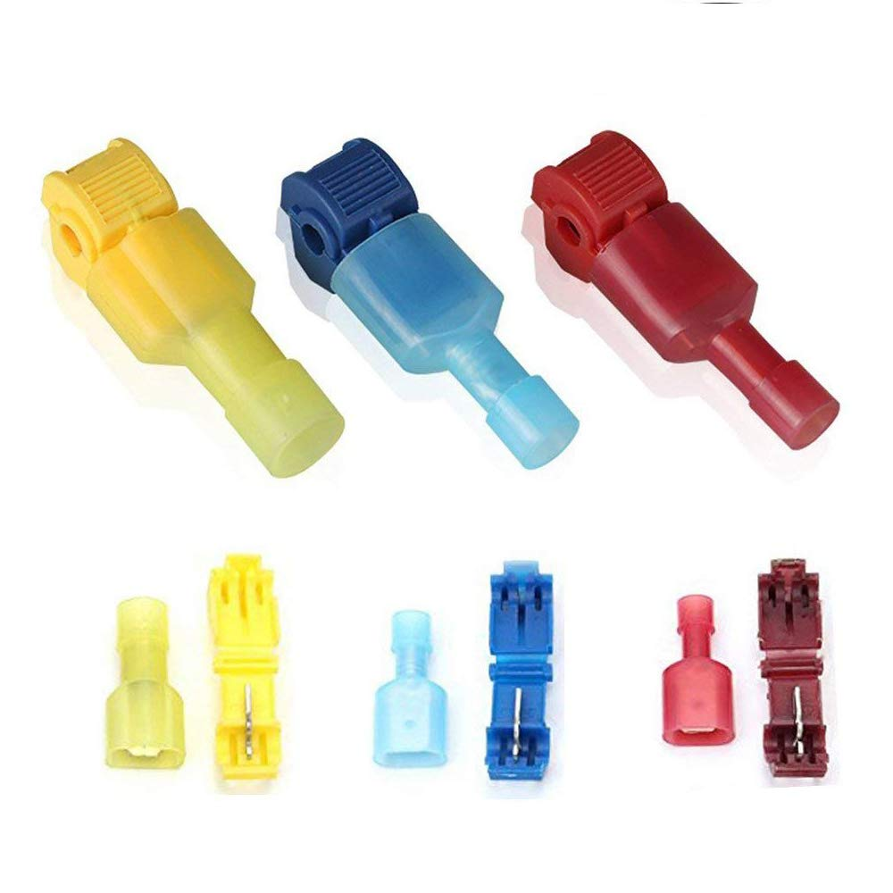 60PCS Insulated 22-10 AWG T-Taps Quick Splice Wire Terminal Connectors Combo Kit