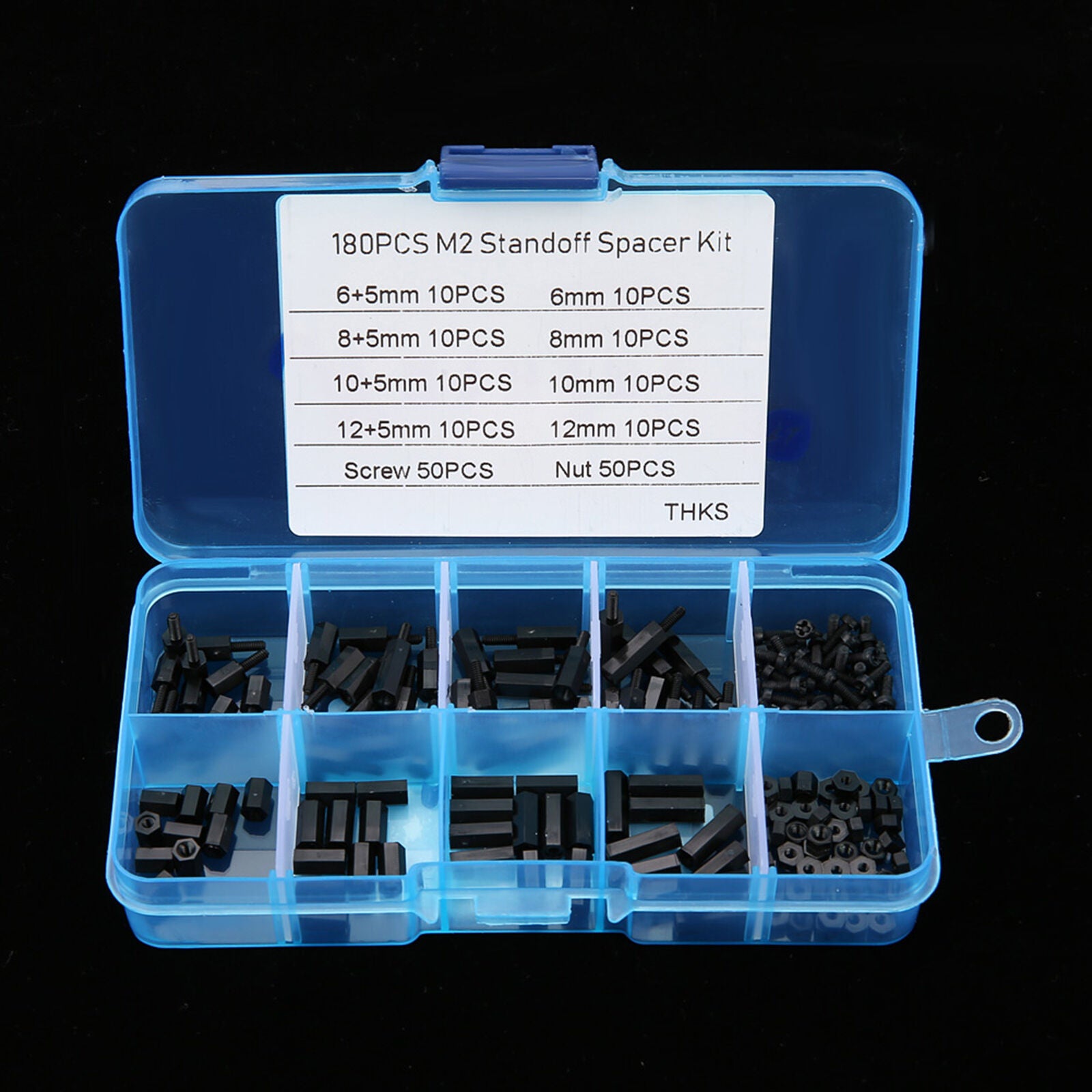 M2 Single-Way Plastic Hexagonal Column Nylon Washer Screw Nut Kit 180 Pcs/set
