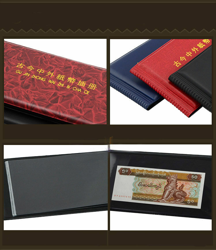 Paper Money Pocket Wallet Currency Banknote Collection Album for 20 Notes Pages