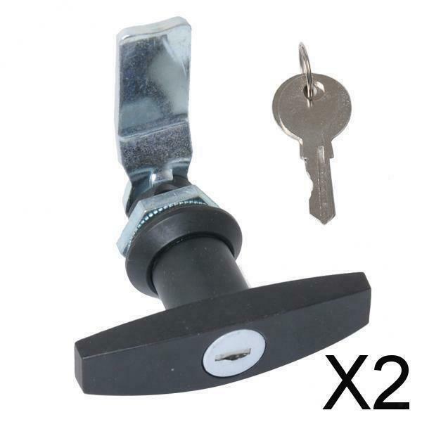2X Boat Marine Garage Door Opener T Lock Handle + 2 keys Safe Lock Black