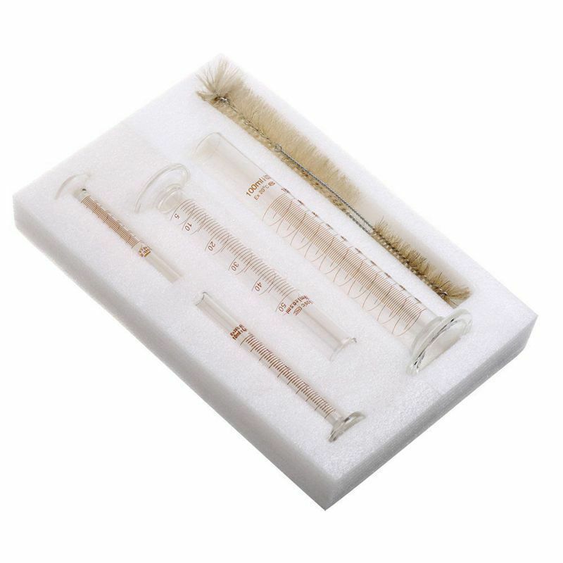 Thick Glass Graduated Measuring Cylinder Set 5ml 10ml 50ml 100ml Glass