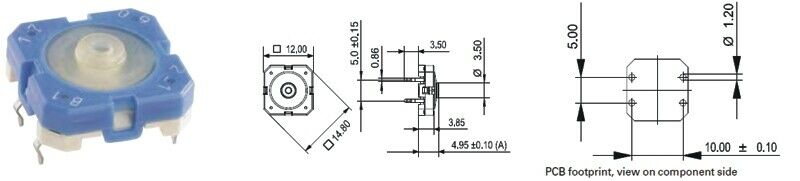 [20pcs] 1.14.001.502 Switch N.O. 42V 0.1A THT