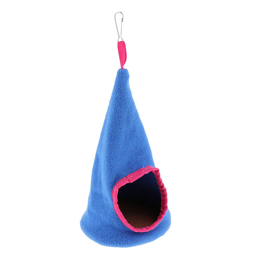 Peaked Flannelette Hammock Sleeping Bag for Small Animals Dark-blue