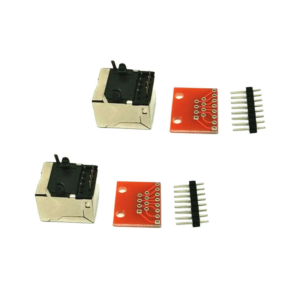 2xRJ45 Connector PCB and Breakout Board Kit Check Ethernet  Not Weld