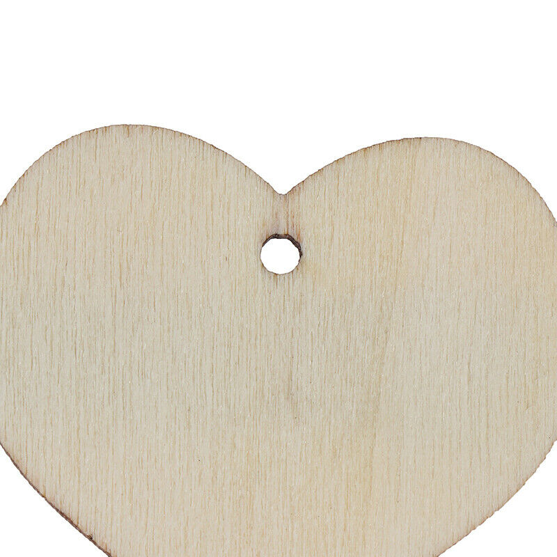 50pcs wooden heart patch Crafts Scrapbooking Supplies Handmade Graffiti BuDEAU