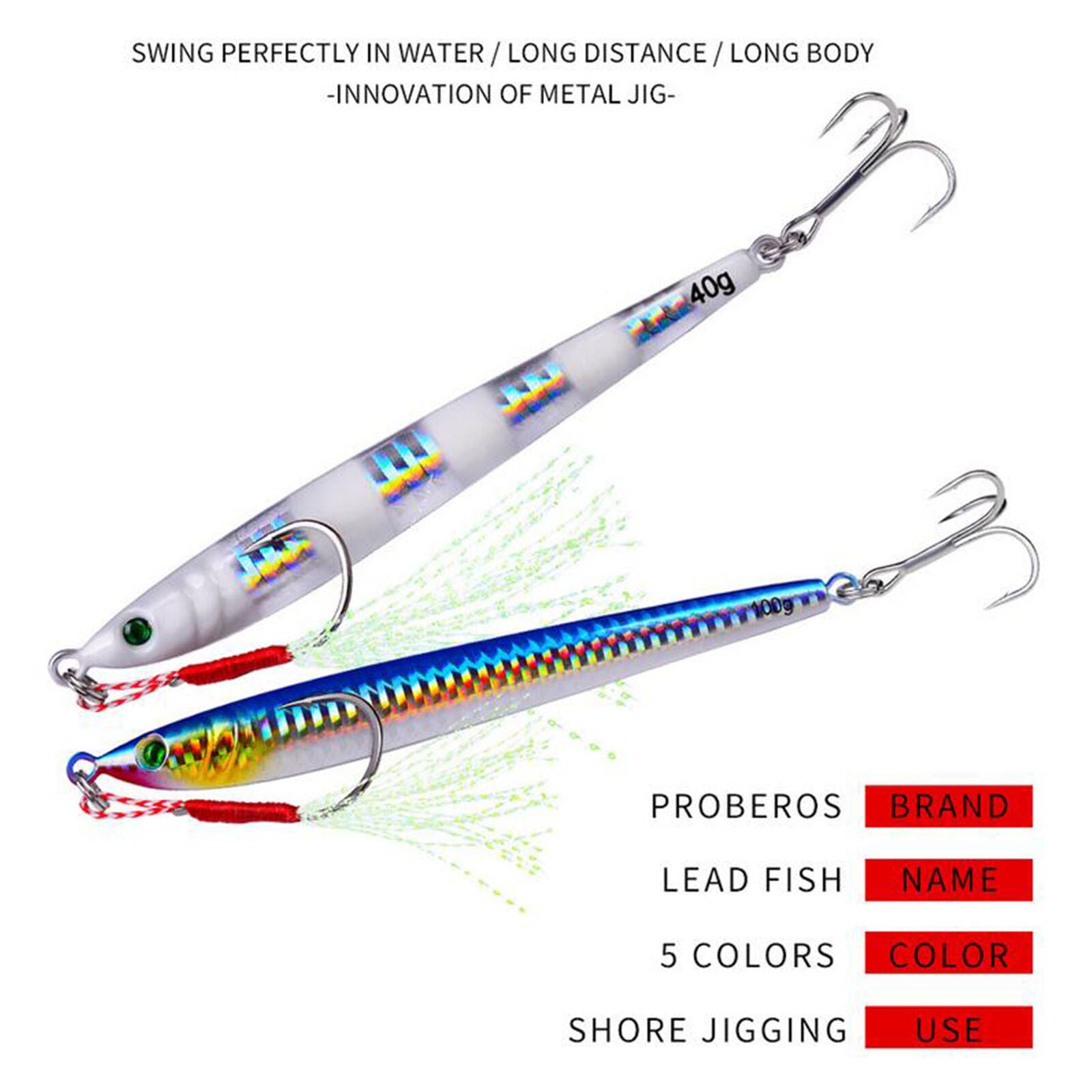 5pcs Micro Jigs Butterfly Metal Jig Fishing Lure Bait Jigging Tuna Slow Lures