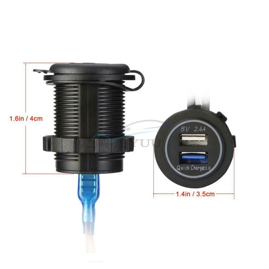 12V USB Motorcycle Bicycle Charger with Relay For Kawasaki versys650 /versys1000