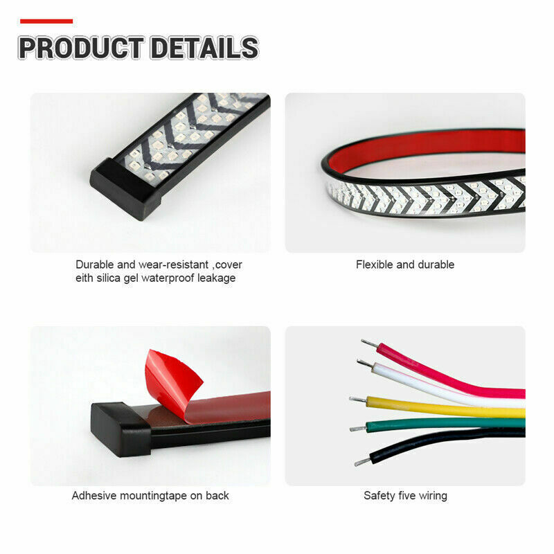 40" LED Truck Tailgate Light Bar Strip Reverse Brake Tail Flowing Turn Signal