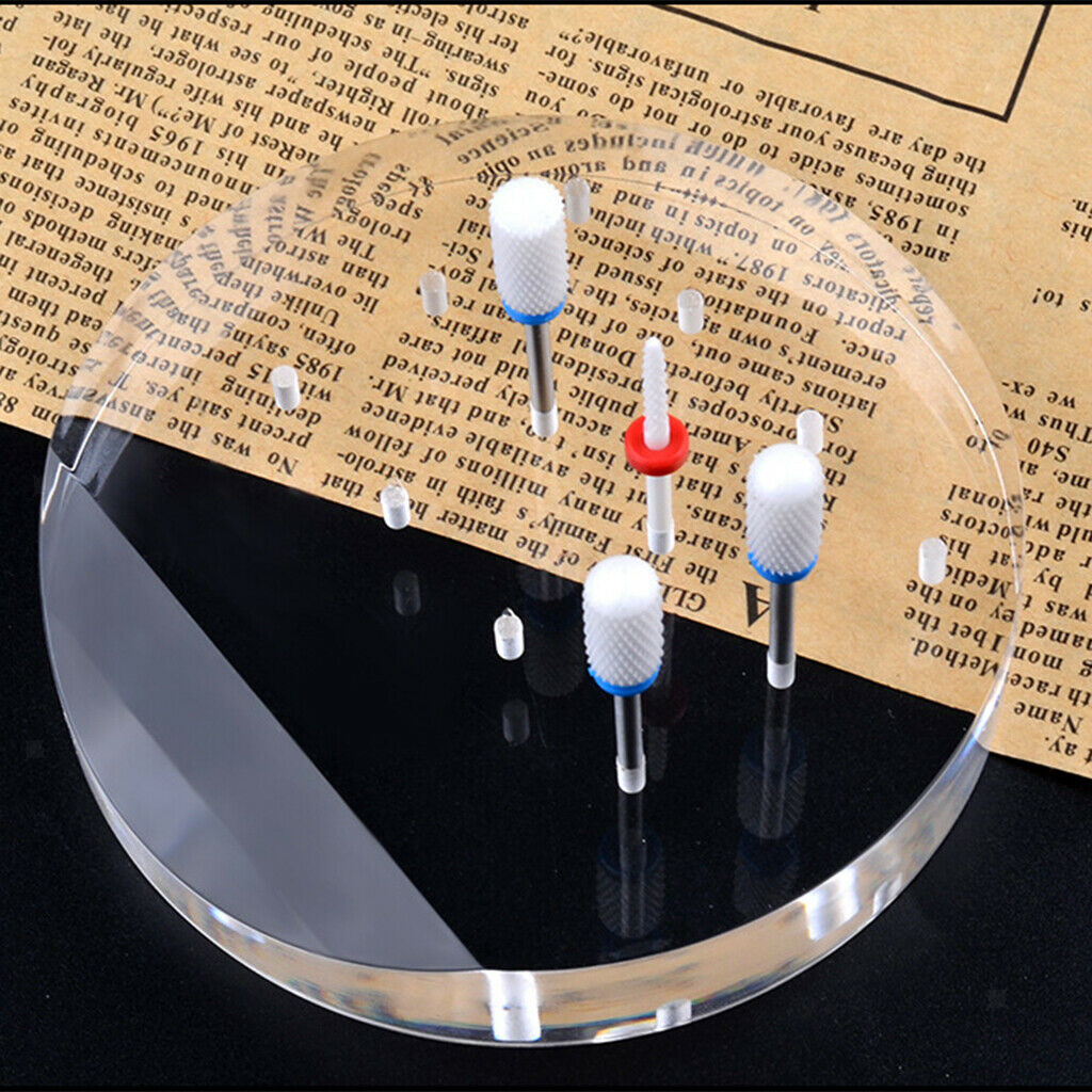 Acrylic 12 Holes Manicure Nail Drill Bit Holder Stand Storage Organizer