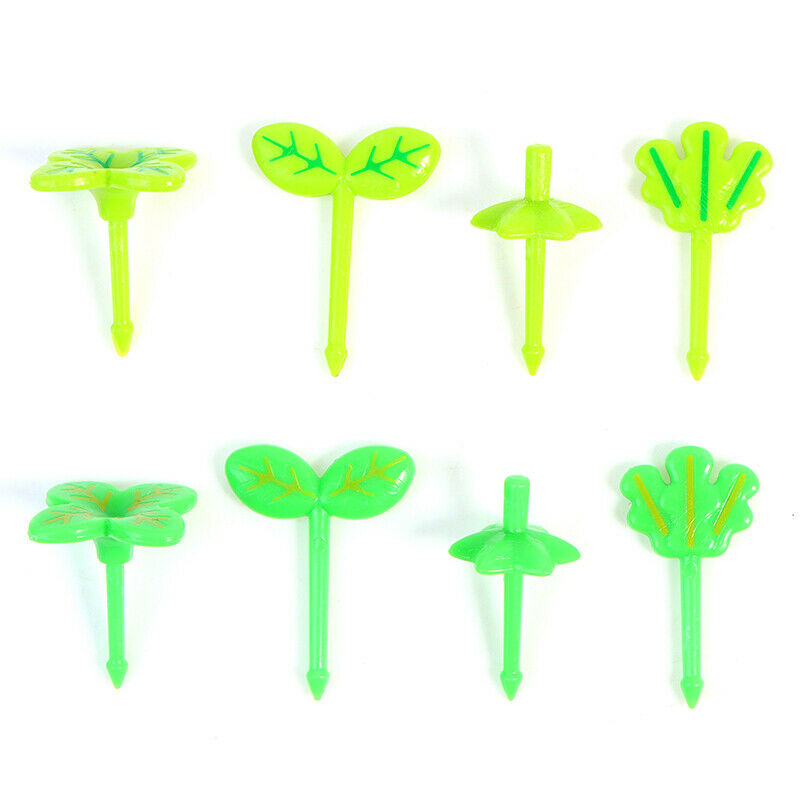 8pcs/set Fruit Fork Toothpick Leaves Decoration Lunch Box Bento Accessori.l8