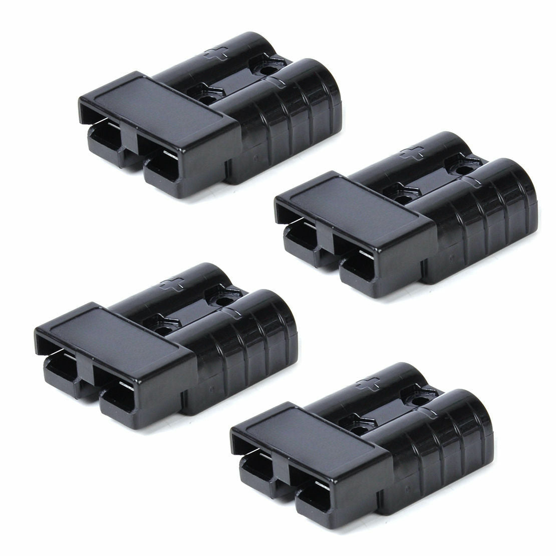 Black 4x Battery Quick Connector 50A 8AWG Plug Connect Disconnect Winch Trailer