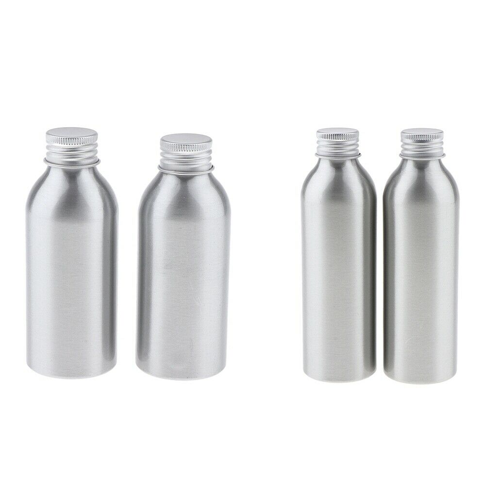 4x Empty Aluminum Bottle Cosmetic Storage Container Travel Bottle 150 120ml