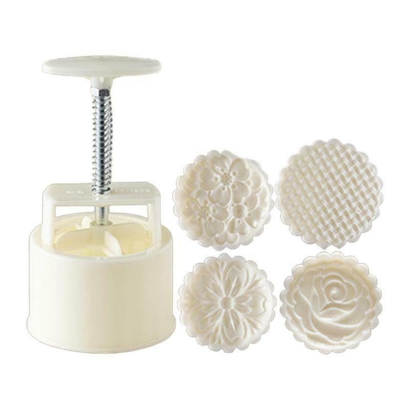 4ps Blossom Flowers Stamps Moon Cake Mould DIY 150g mooncake mold  Pastry Tool