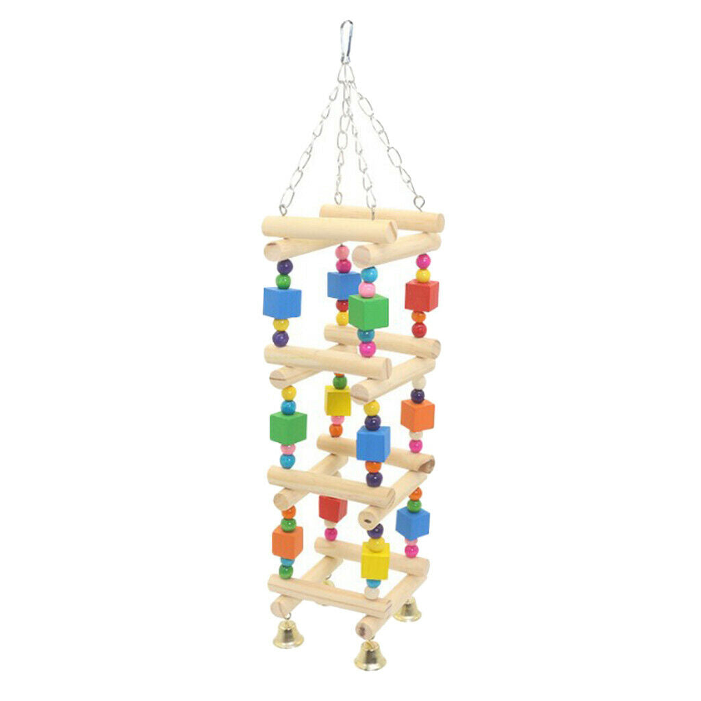 Wood Perch Gym Stand Parrots Bird Playground Parakeet Chewing Toys