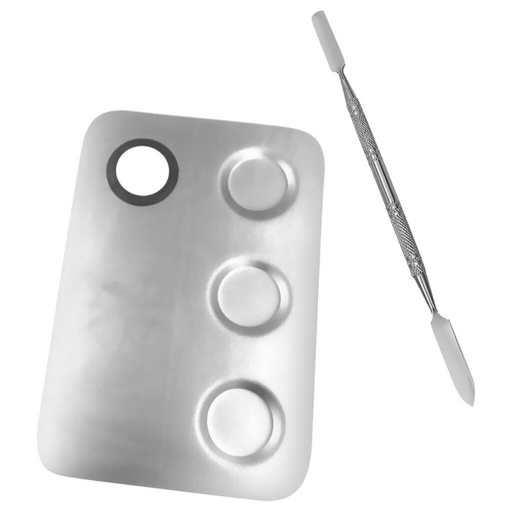 Stainless Steel Cosmetic Makeup Palette Metal Mixing Palette with Spatula Tool