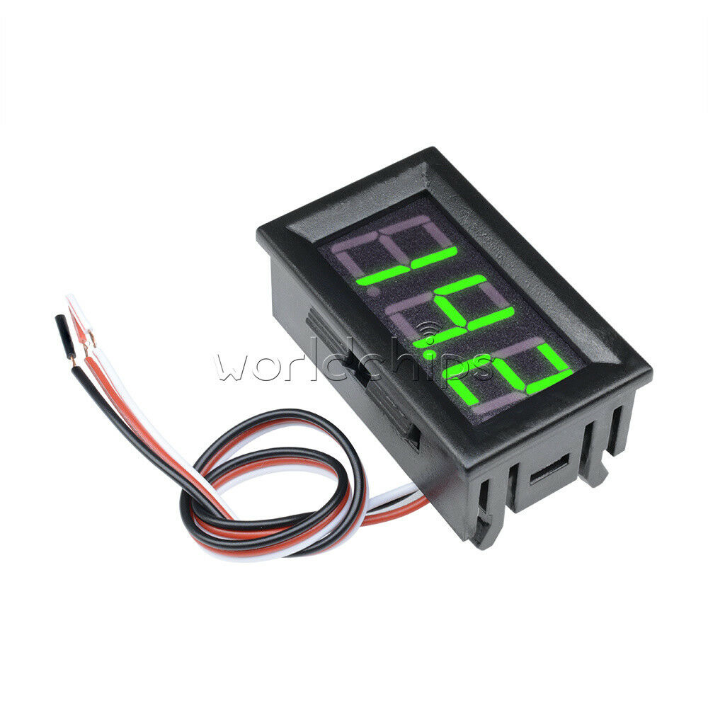 3 Wire 0.56" DC 4.7-30V Green 3 Bit Digital LED Voltmeter Panel Accurate Meter